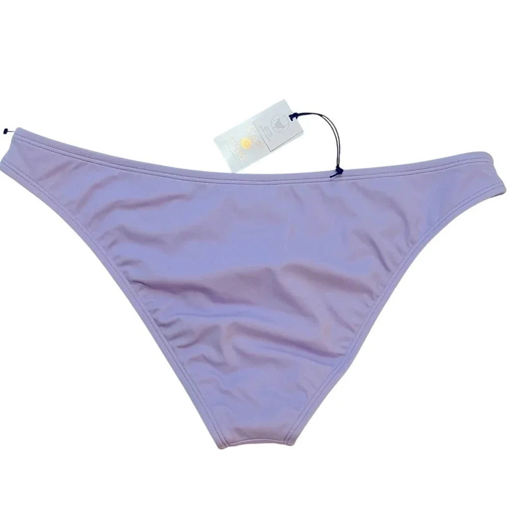 Shade & Shore Low Rise High Leg Bikini Bottom Extra Cheeky Womens XL Purple New - Picture 2 of 10